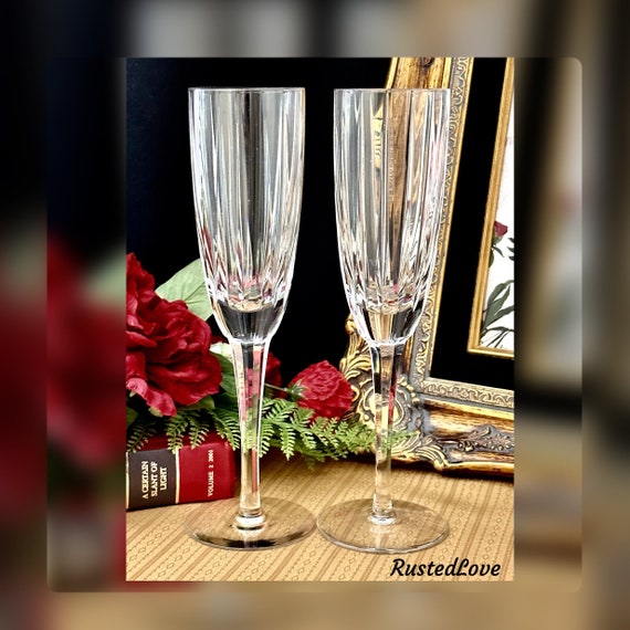 Astral Peerage Fluted Champagne Glasses / Vintage Astral Champagne Flutes / Astral Toasting Champagne Glasses / Wedding Toasting Glasses - 2