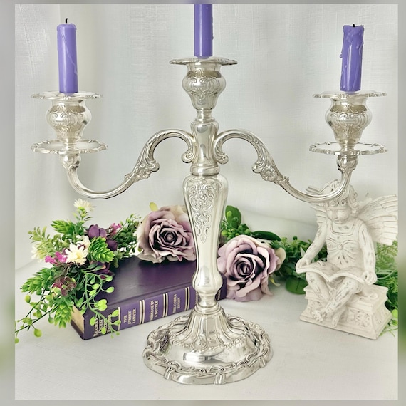 Gorham Sterling Silver Louis XV Convertible Candelabra 3 Light