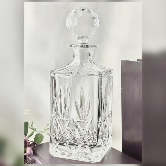 Vintage Cut Glass Decanter with Ball Stopper
