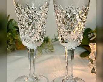 Alana Waterford Crystal Sherry Glasses / Vintage Glass Sherry Wine Glasses 5 1/8" / Waterford Replacement Glasses / Alana Sherry Wine Glass