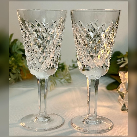 Alana Waterford Crystal Sherry Glasses / Vintage Glass Sherry Wine Glasses 5 1/8" / Waterford Replacement Glasses / Alana Sherry Wine Glass