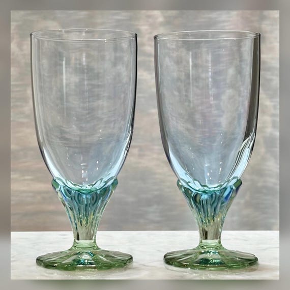 Bormioli Rocco Bahia Ice Tea Glasses / Bahia Vintage Beverage Glasses / Blue & Green Blown Glasses / Discounted Bahia Ice Tea Glasses / READ