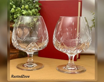 Mikasa Petit Point Brandy Glasses / Vintage Mikasa Petit Points Brandy Glasses / Mikasa Large Brady Glasses / Cognac Liquor Glasses - 2