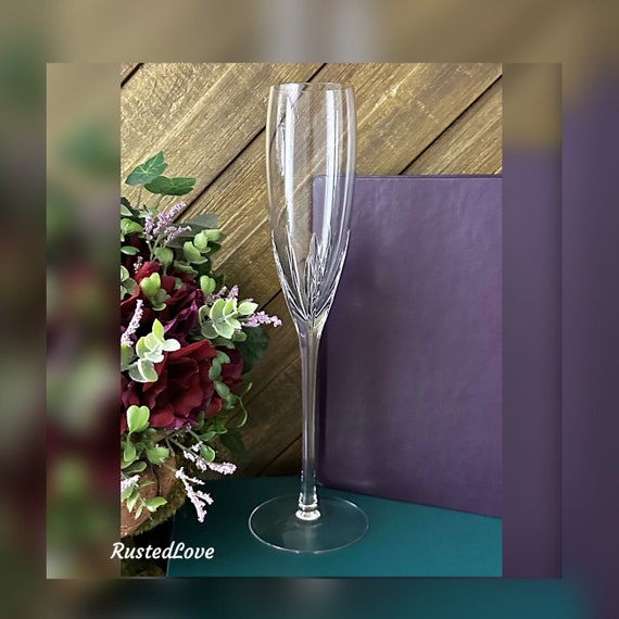 Lenox Firelight Champagne Flute / Wedding Champagne Toasting Glass / Lenox Champagne Toasting Flute / Firelight NO Panel Champagne Glass - 1