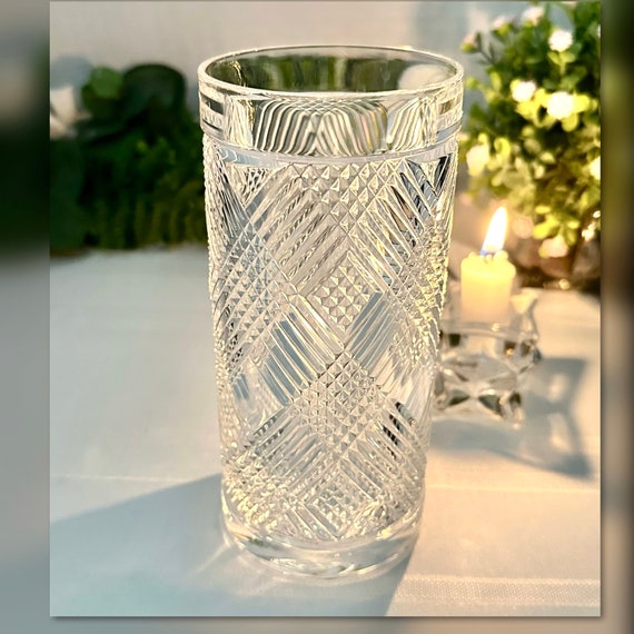 Ralph Lauren Crystal Argyle Highball Glass / Lauren Argyle Highball Glass / Lauren Arglye Glass / Ralph Lauren Highball Arglye Glass - 1