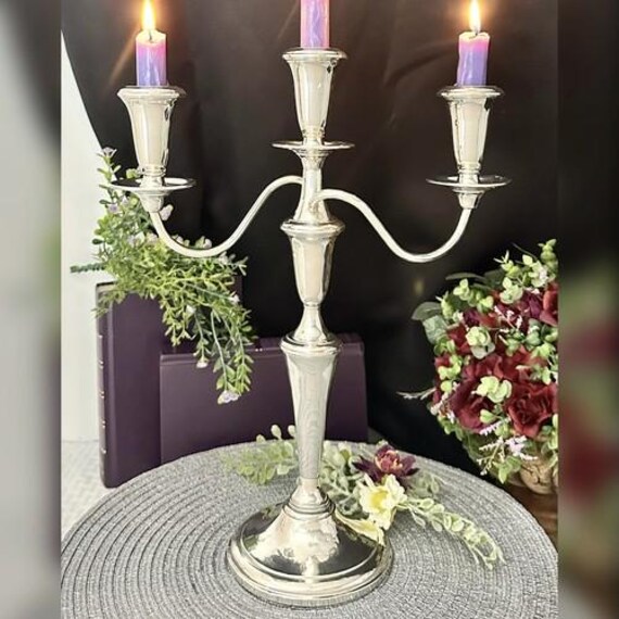 Vintage Sterling Silver Candelabra / Sterling Reed & Barton Candle Holder / Vintage Reed and Barton Silver Candelabra / Silver Candlestick