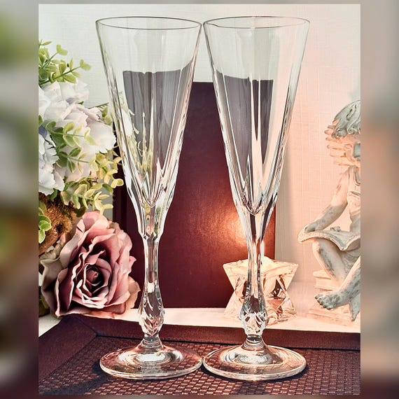 Gorham Excelsior Champagne Flutes Pair Blown Glass Replacement