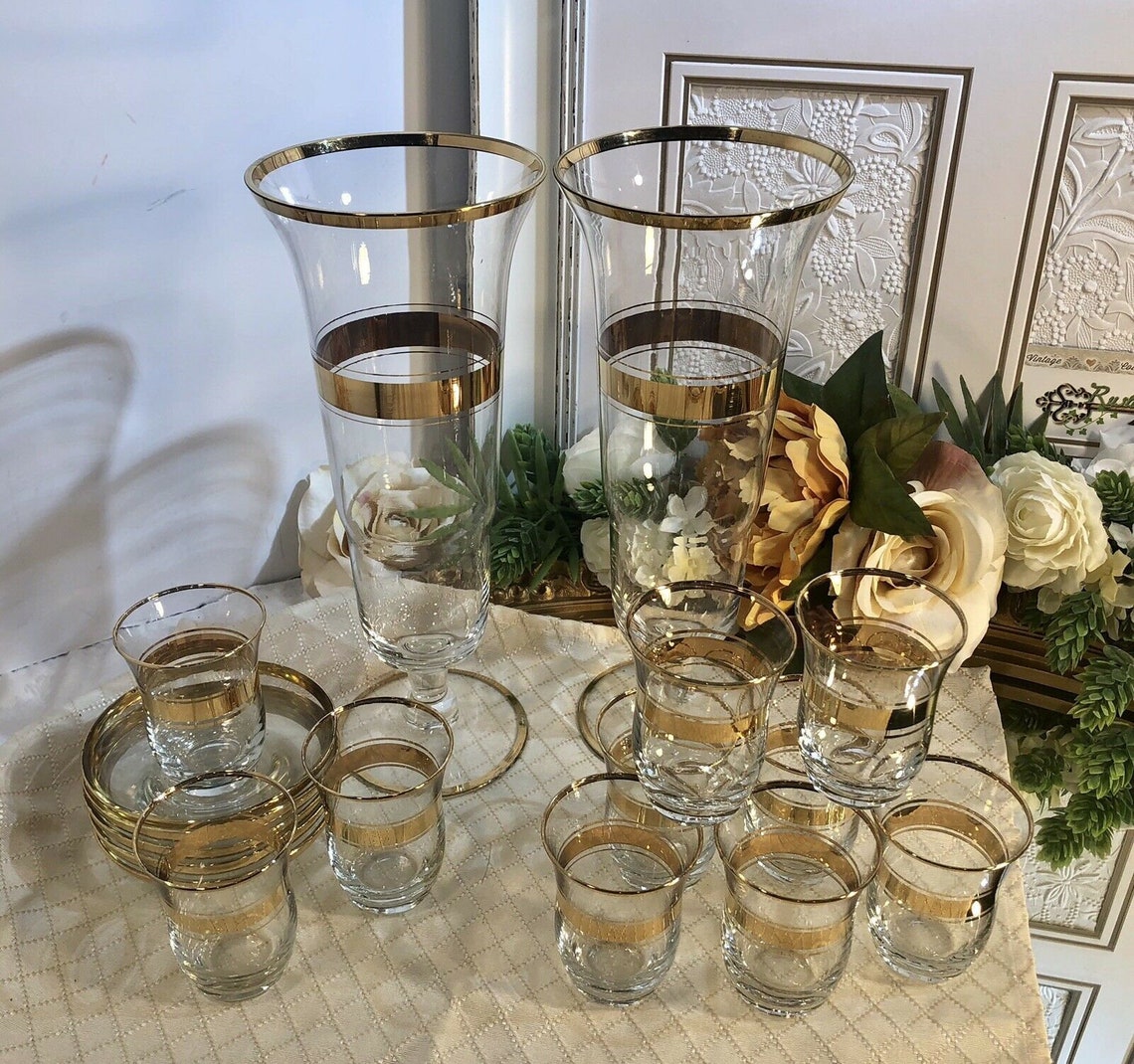 Decanters / Shot glasses / Decanter / Vintage / Bar Set / Etsy
