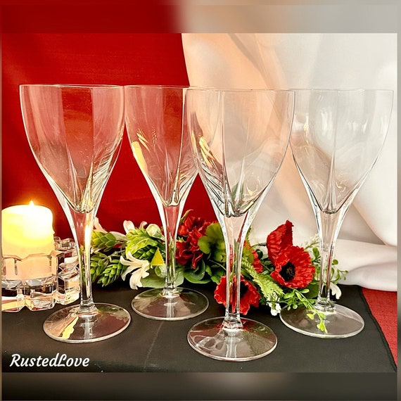 Mikasa Panache Clear Water Glasses / Panache Clear Water Glasses / Mikasa Panache Clear Glasses  Vintage Mikasa Panache Water Goblets - 4