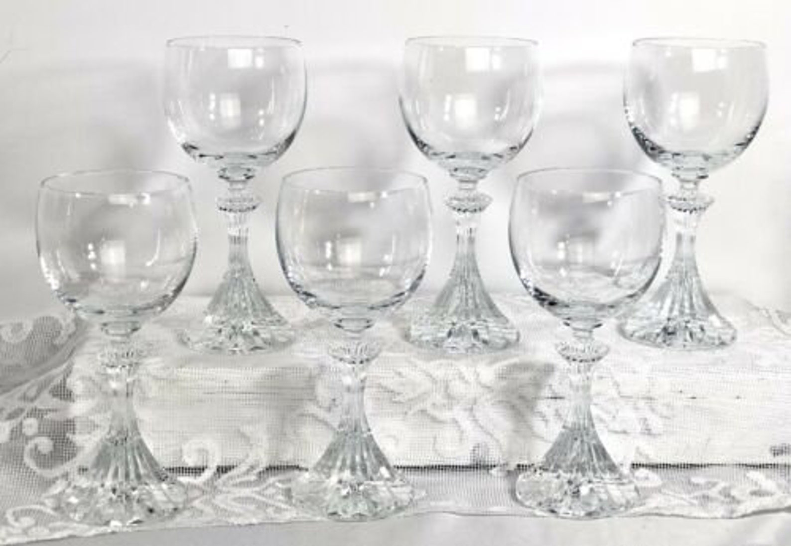 Mikasa The Ritz Wine Glasses Blown Clear Set of 6 Etsy