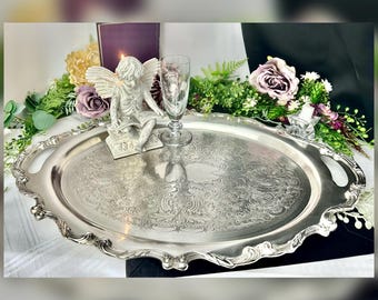 Wallace Baroque Silver Plated Tray / Baroque Wallace 294F Footed