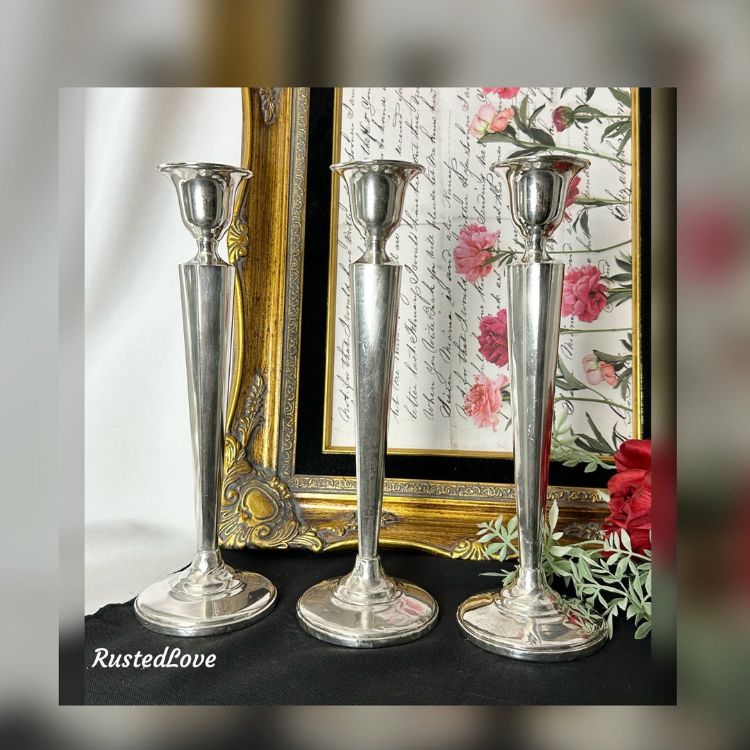 Vintage Sterling Silver Candlesticks / Hirsch Co. Sterling Tall Taper