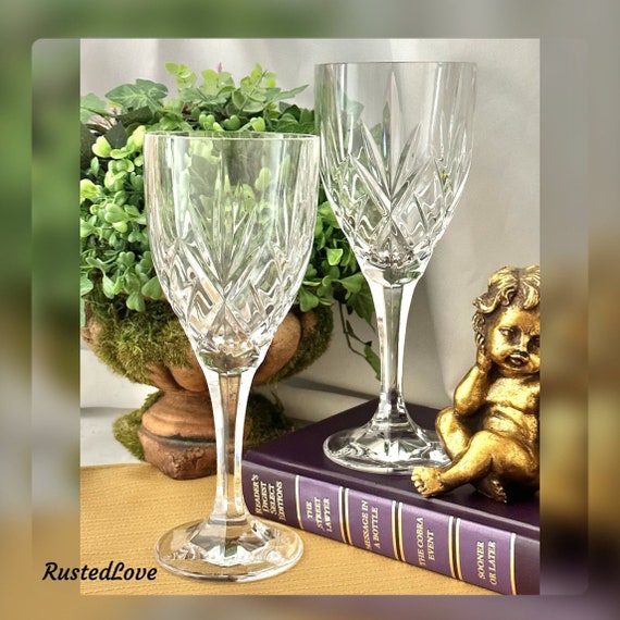 Vintage Pier 1 Claude Wine Glasses - Fan Cut Crystal Goblets, Set of 2 -  Etsy