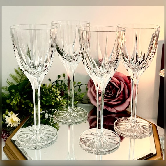 Mikasa Apollo Wine Glasses Set of 4 Vintage Crystal 7 5/8" Replacement Stemware