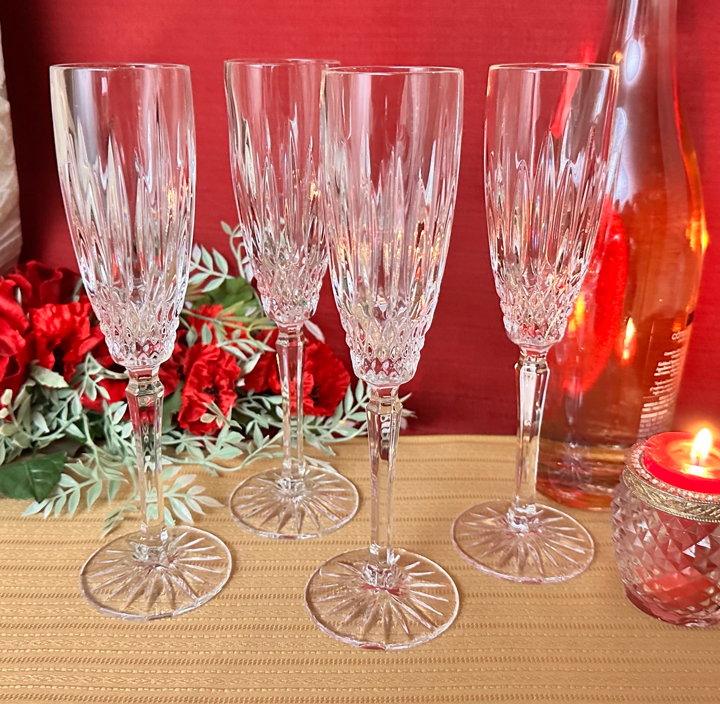 Champagne Flutes / Vintage Mikasa / Flame D'amore / -  in 2023