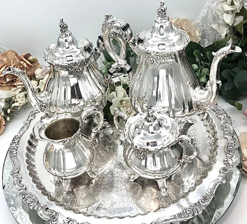 Vintage Tea Set / Wallace Baroque Tea Set / Wallace Etsy