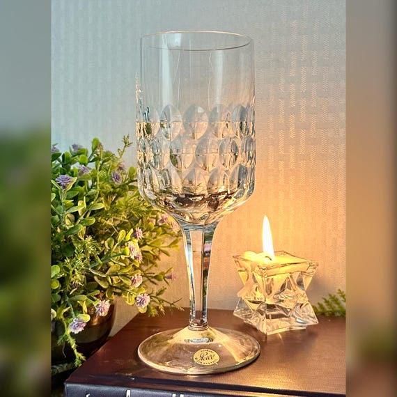 Granada Peill Water Glass / Peill Grenada Blown German Water Glass / Vintage Bleikristall Crystal Wine Glass / Granada Crystal Glass - 1