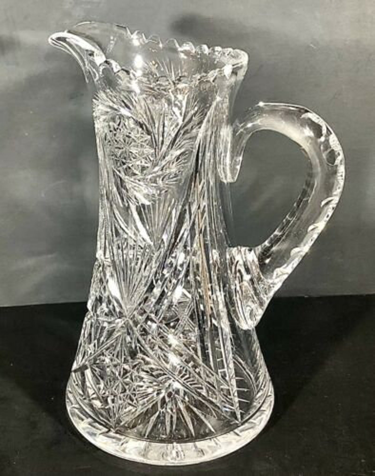 Antique American Brilliant Crystal Water Pitcher Pinwheel X Etsy