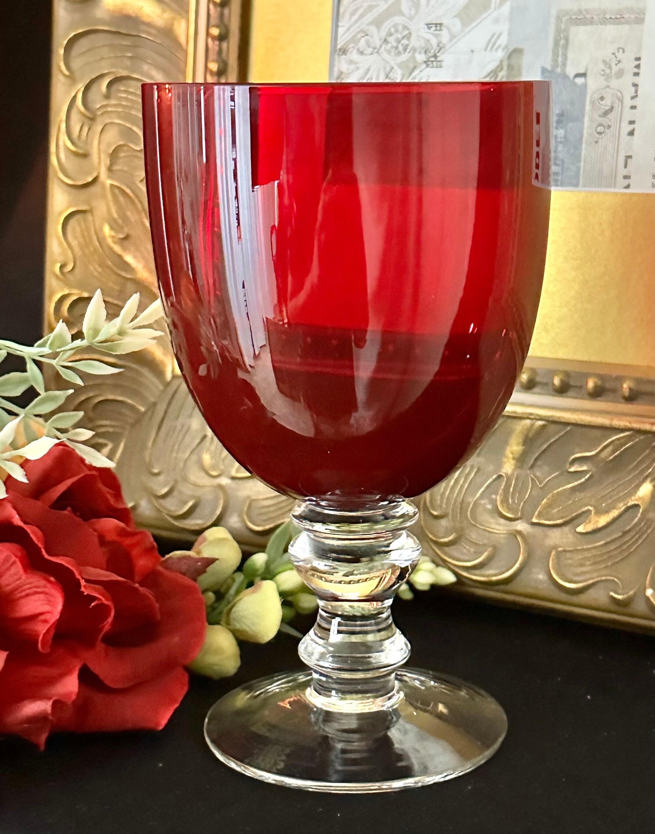 Chicware Wholesale-C1006 Vintage Embossed Crystal Glass Cup - High-Foot,  Bead Design, Perfect for Water, Juice, Red Wine