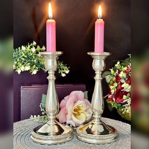 Sterling Silver Prelude International Silver Candle Holders / Vintage Sterling Candlesticks / Prelude International Silver Candle Holders