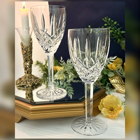 Waterford Argalin Water Goblets / Red Wine Glasses Vintage Waterford Crystal Argalin Glasses / Waterford Diamond Cut Red Wine Glasses