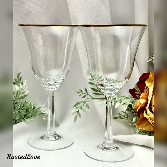 Lenox Hayworth Gold Wine Glasses / Vintage Lenox Hayworth Glasses / Lenox Gold Rimmed Hayworth Wine Glasses / Lenox Gold Trimmed Glasses - 2
