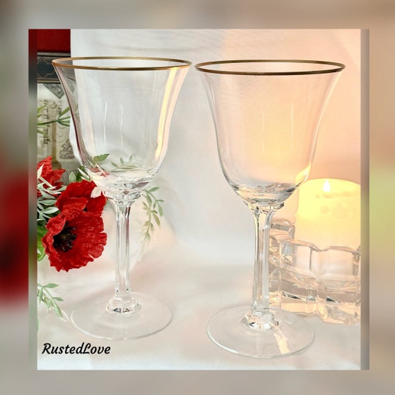 Lenox Hayworth Gold Water Glasses / Vintage Lenox Hayworth Glasses / Lenox Gold Rimmed Water Glasses / Hayworth Gold Trimmed Water Glasses 2