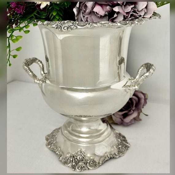Wallace Baroque Champagne Bucket Silver Plated Wine Cooler Engraved
