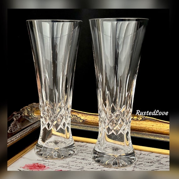 Waterford Lismore Pilsner Glass / Vintage Lismore Waterford Crystal / Blown Glass Beer Glass / Crystal Bar Ware / Lismore Pilsner Glasses -2