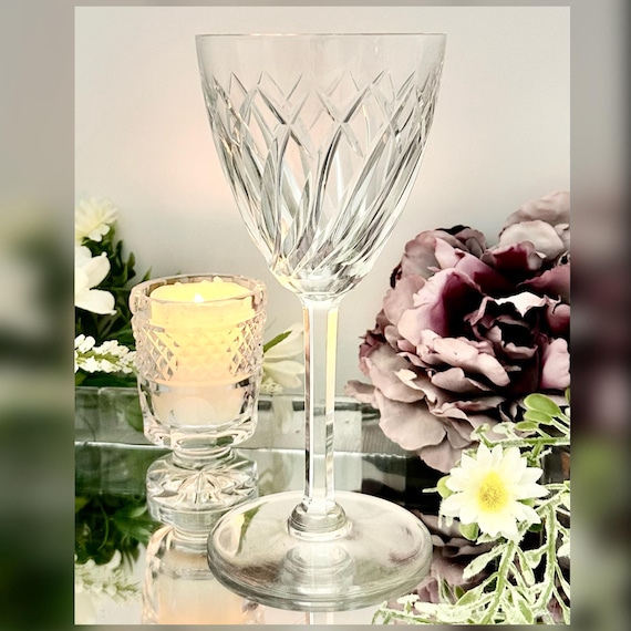 Vintage Val St Lambert Gevaert Water Goblet - Swirl & Cross Cut Crystal