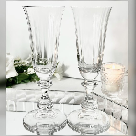 Vintage Mikasa Champagne Flutes, French Countryside Toasting Glasses (Set of 2)