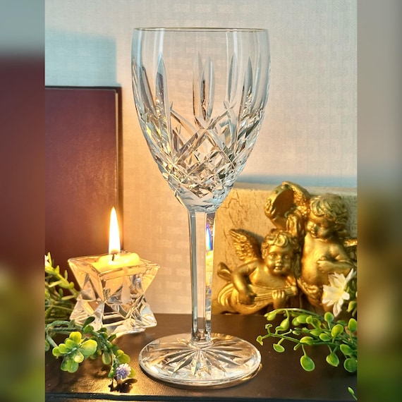 Golden Araglin Waterford Crystal Water Glass / Vintage Araglin Gold Rimmed Water Goblet / Waterford Gold Araglin Glass / Araglin Waterford