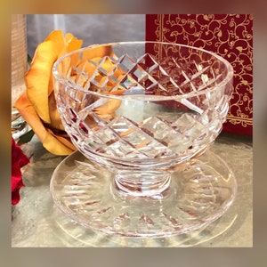 Waterford Footed Dessert / Waterford Comeragh Bowl / Waterford Crystal Footed Bowl / Vintage Waterford Crystal / Comeragh Waterford Bowl
