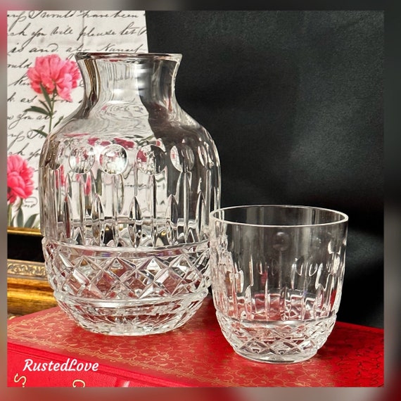 Bedside Glass Carafe / Carafe With Matching Glass Cup / Glass