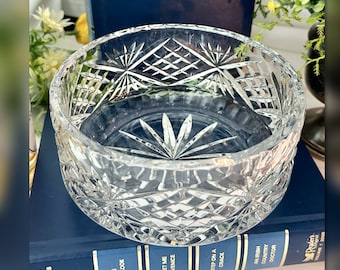 Vintage Cut Crystal Bowl - Light Reflective Centerpiece
