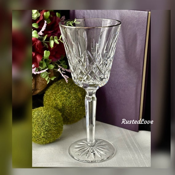 Waterford Crystal Lismore Platinum Tall / Waterford Tall Lismore Wine Glass / Platinum Lismore Wine Glass / Vintage Lismore Wine Glass - 1