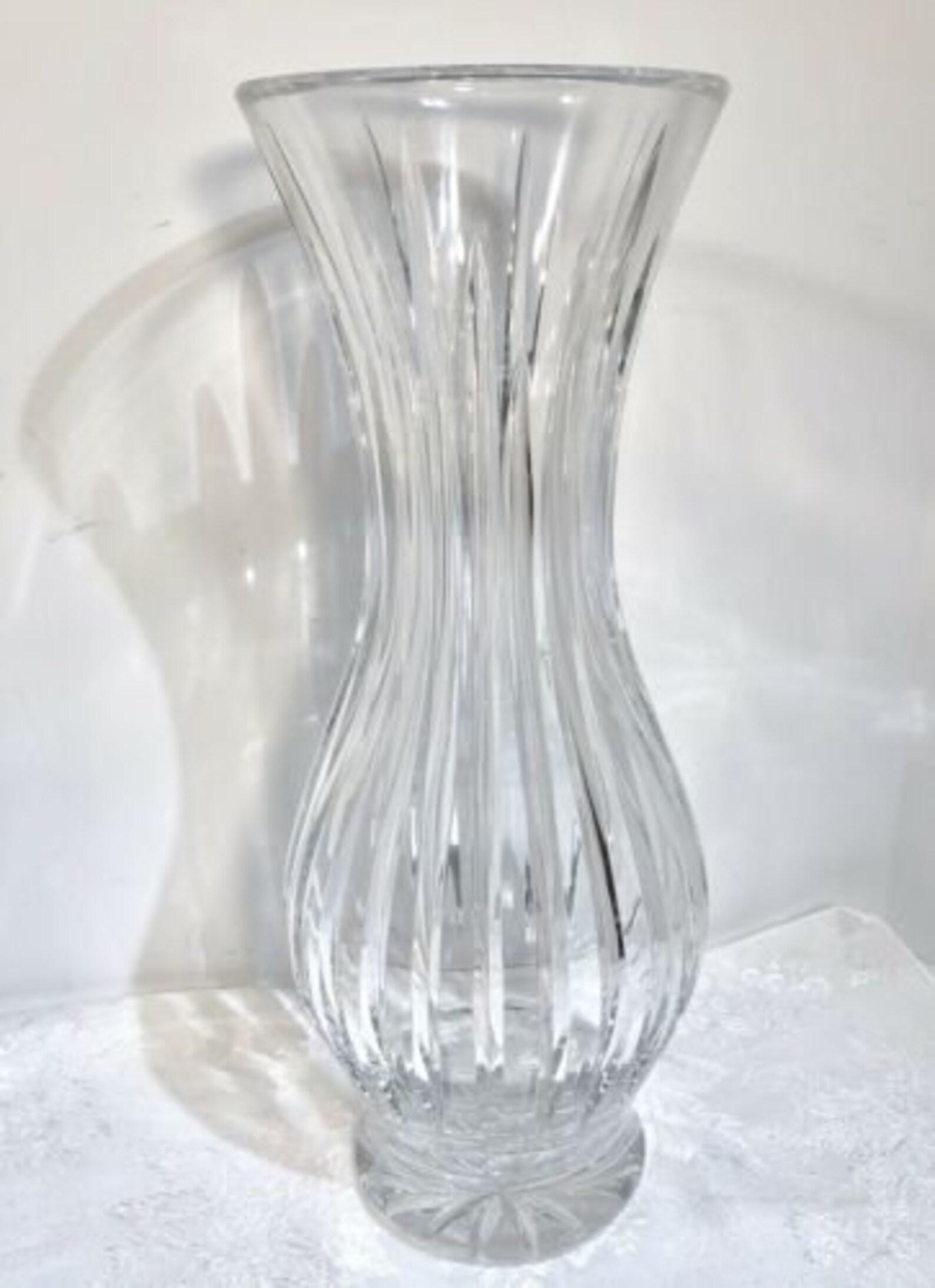 Heavy Cut Lead Clear Crystal Vase Flared Flower / Wedding gift Etsy España