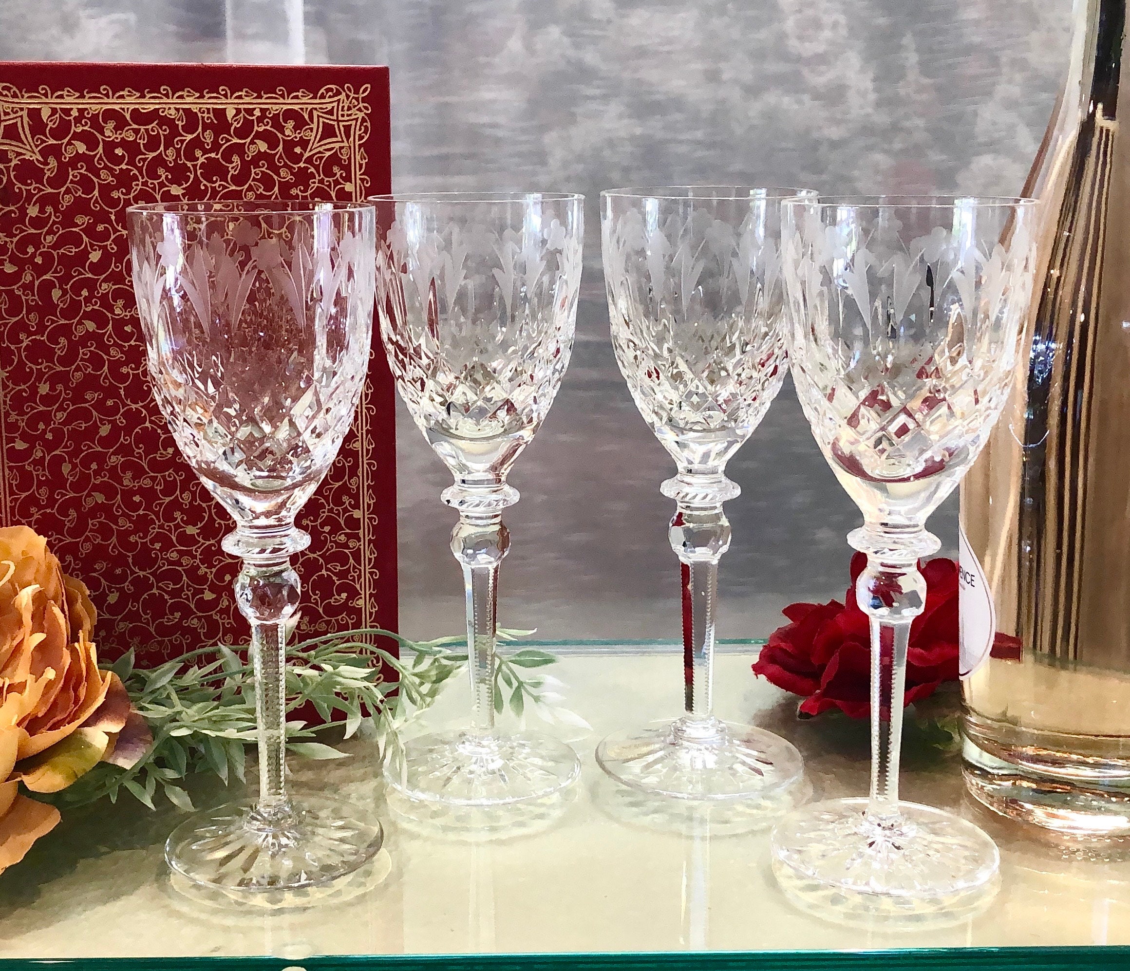 Vintage Wine Glasses Queen by Rogaska Crystal - Set of 4