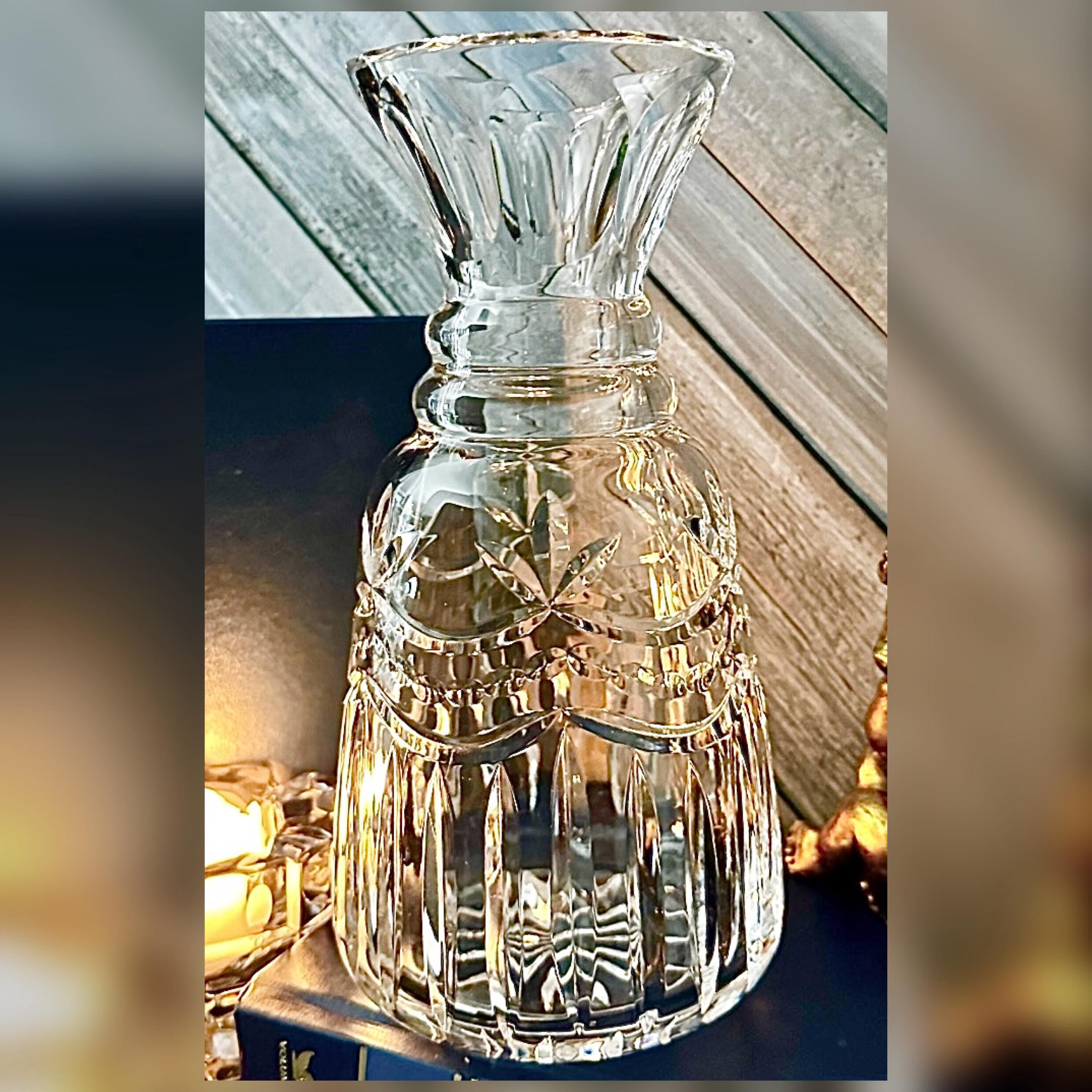 Cut Glass Bedside Carafe Vintage Water Pitcher Decanter