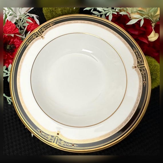 Noritake Gold & Sable Rim Soup Bowl 9758 Bone China Vintage - Etsy