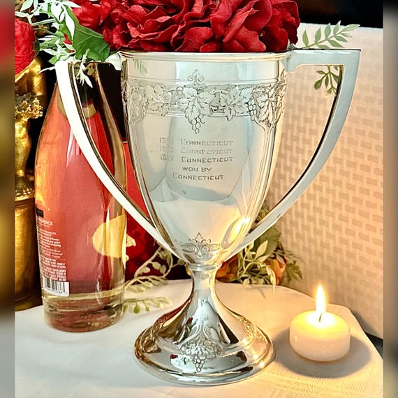 Antique Sterling Trophy Cup / Black Starr Frost Sterling Silver Tall Urn / Sterling Flower Vase / Antique Silver Handled Trophy / Silver Cup