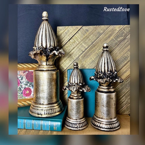 Decorative Abstract Gold Statues / Gold Modern Shelf Knick Knacks / Vintage Gold Objects / Table Sculptures / Hollywood Glam Gold Objects