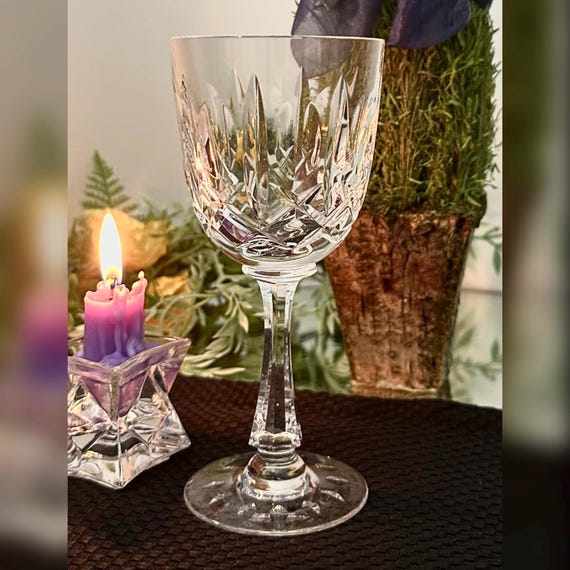 Josair Monte Claire Wine Glass / Josair Wine Glass / Vintage Josair Wine Goblet / Set of Wine Glass / Cut Glass Wine Goblet