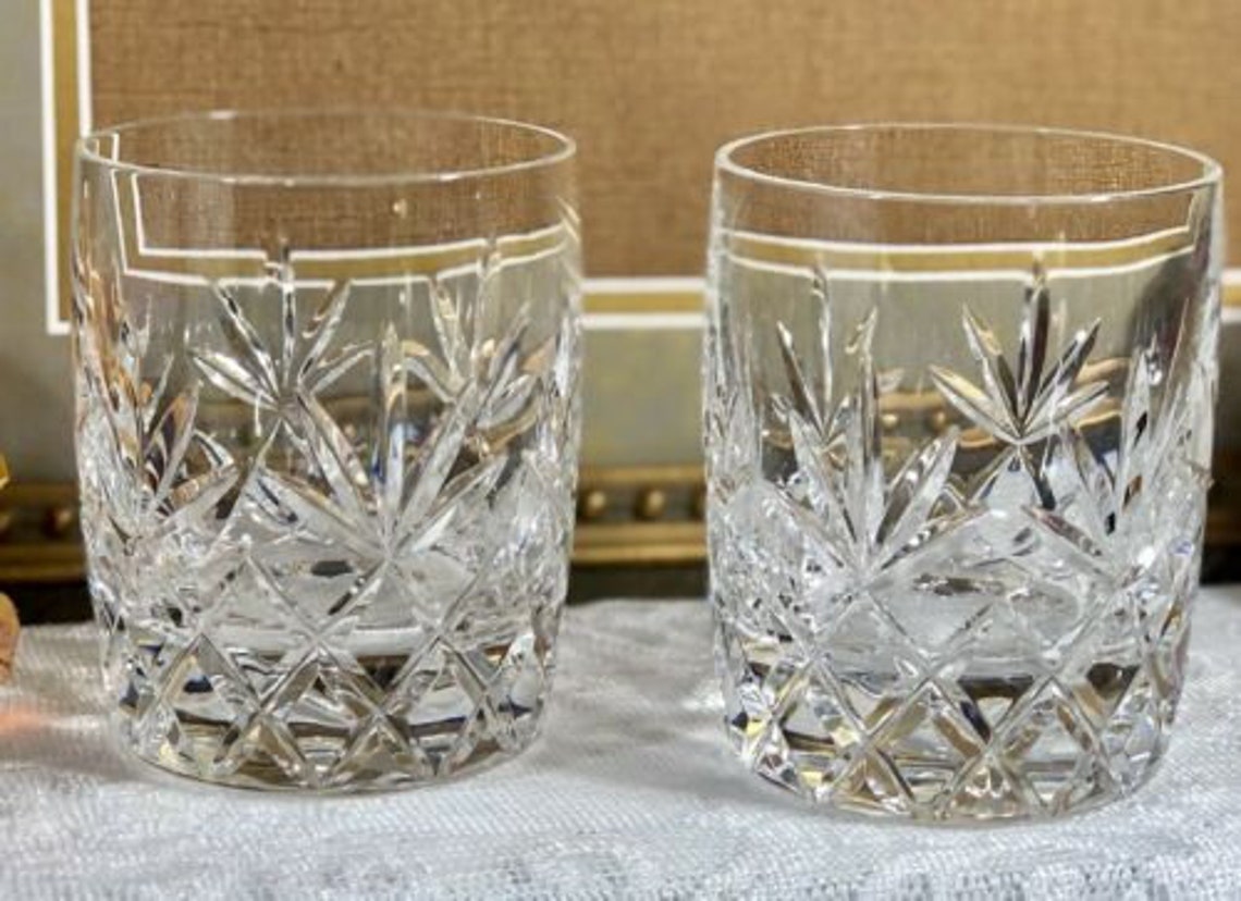 Lenox Charleston Double Old Fashioned Glasses Heavy Barware Etsy