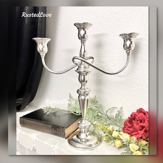 Lord Saybrook Sterling Silver Candelabra / Vintage Sterling Candle Holder / Sterling Candle Stick / N302 Victorian Twisted Branch / Sterling