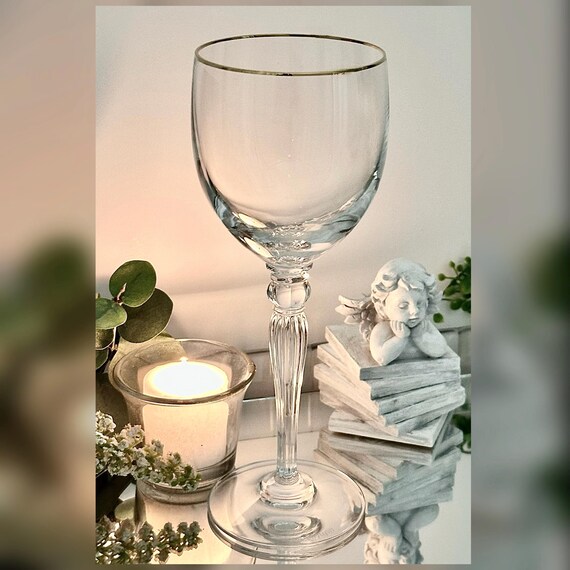 Waterford Carleton Gold Wine Goblet Vintage Replacement Glass