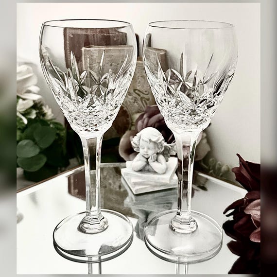 Waterford Marquis Laurent Wine Glasses Pair Vintage Crystal Stemware
