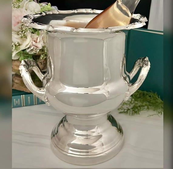 Leonard Silver Plated Champagne Bucket / Vintage Leonard Ice Bucket / Vintage Leonard Champagne Bucket / Silver Plated Centerpiece Vase