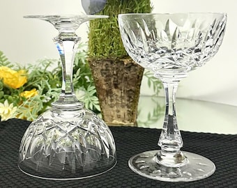 Vintage Monte Claire Crystal Champagne Coupes, Set of 2