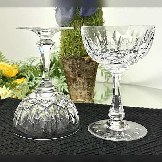 Monte Claire Josair Tall Dessert Coupes / Monte Claire by Josair Champagne Coupes / Vintage Josair Champagne Glasses / Champagne Coupes 2